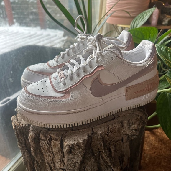 Nike Air Force 1 Shadow White and Pink Women's Shoes - Picture 1 of 11